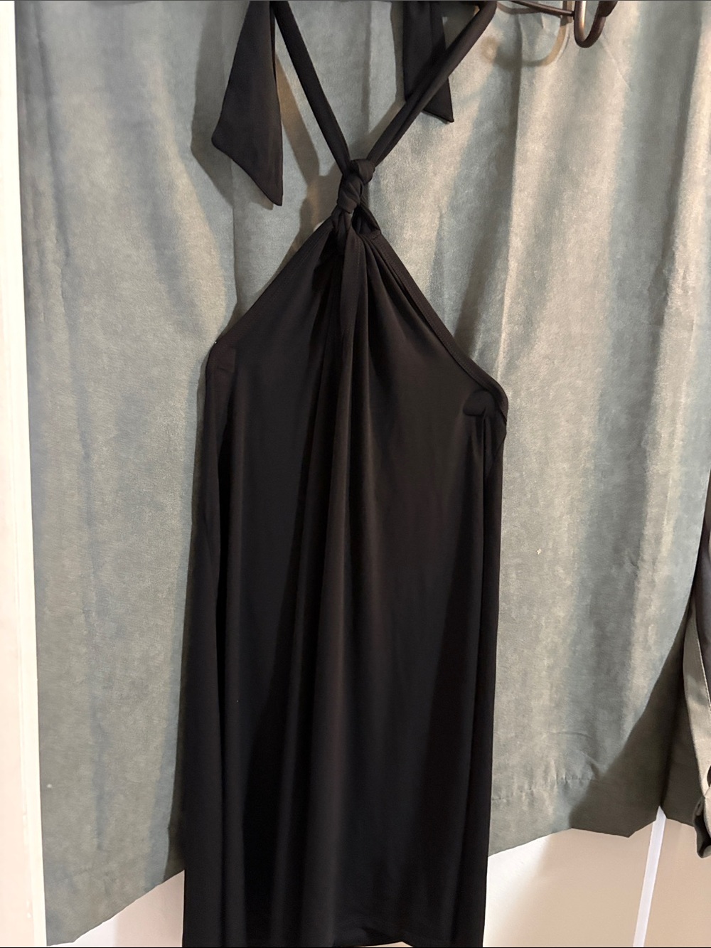 VENUS Black One-Shoulder Knot Dress